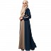 Double layered abaya with embroidery work- Firozi color